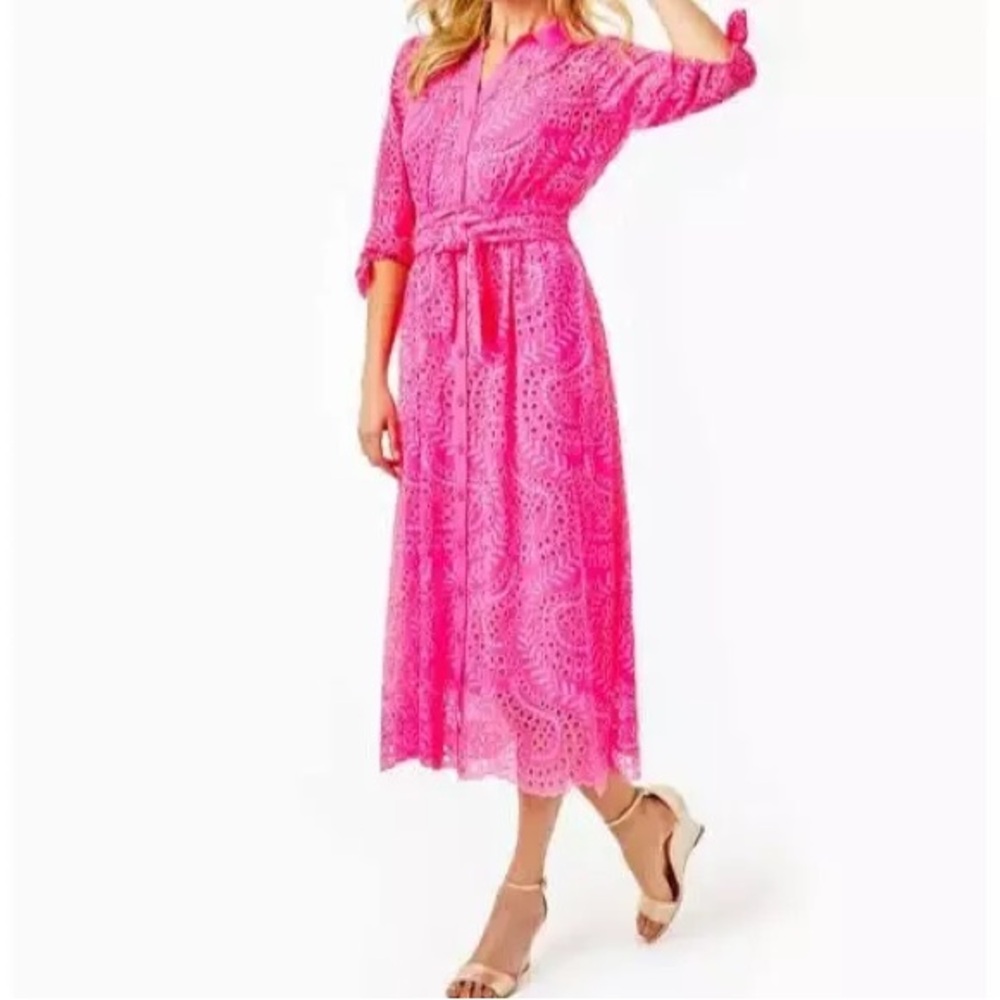 NWT Lilly Pulitzer Amrita Eyelet Midi Dress - Size 4
